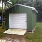 Premium Pole Buildings and Storage Shed's 12 by 16 Maintenance-free building in green!