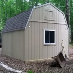 Back view of this new 12 by 16 Gambrel shed by Premium Buildings & Storage Sheds