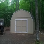Front view of a 12' by 16' Gambrel Shed