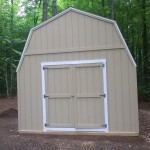 Note the paint job on the door of this Gambrel Shed by Premium Pole Buildings and Storage Sheds
