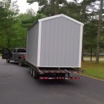Back view of the 8 foot wide shed created for Gwinn home owner