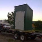 Delivery of the new green pole building