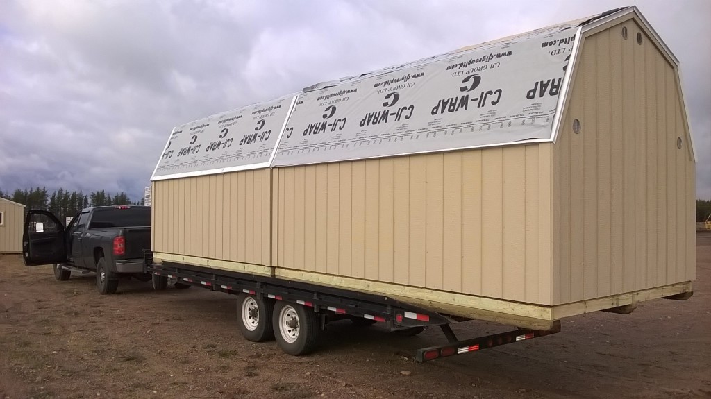 The long 8x16 sheds will make a great storage spot for 3 home owners