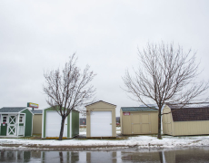 Check Out a Huge Display of Premium Sheds at Menards in 