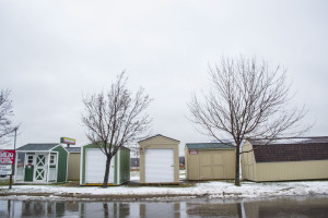 Here you can two different styles of gable sheds as well as a large gambrel and a green maintenance free metal shed