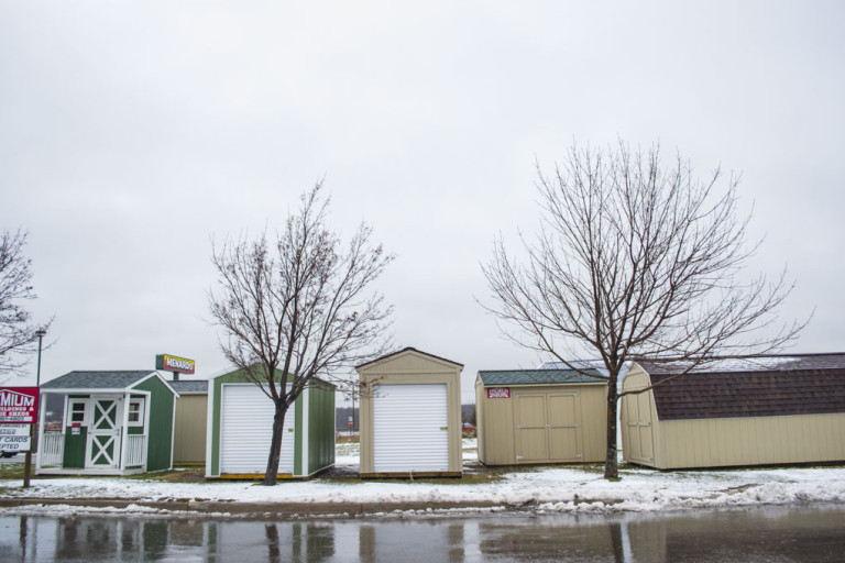 Check Out a Huge Display of Premium Sheds at Menards in Marquette