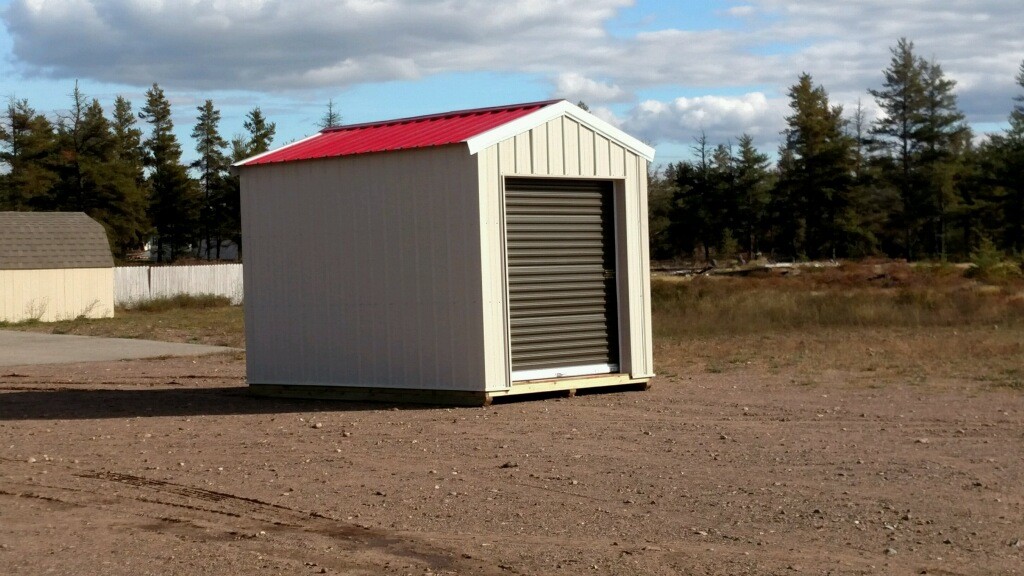 Marquette Premium Pole Buildings and Storage Sheds Maintenance Free Metal Shed with a Roll Up Door in Marquette, Michigan